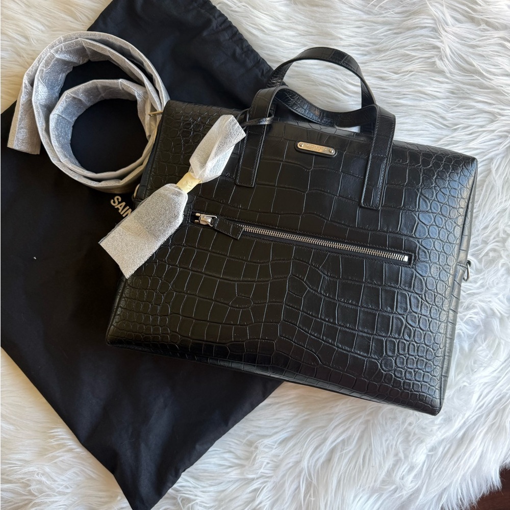 Saint Laurent Paris Cavas black snake print
